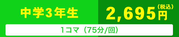 中学3年生　1コマ（75分/回）　2,695円