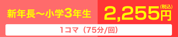 新年長～小学3年生 1コマ（75分/回） 2,255円